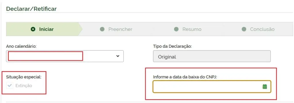 Declaração anual de faturamento